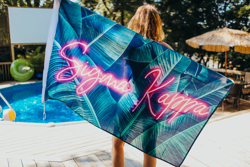 Sigma Kappa Neon Palm Flag