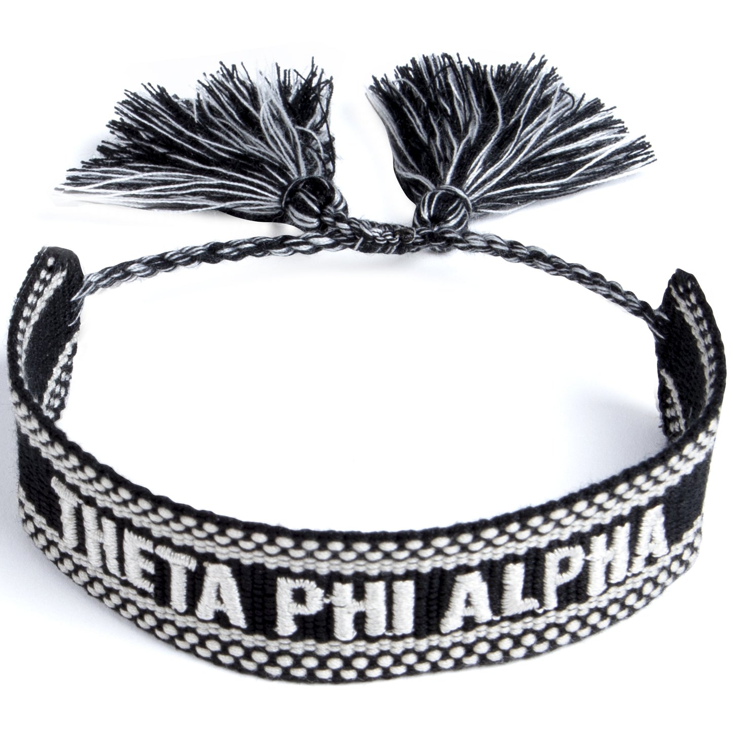 Theta Phi Alpha Woven Bracelet, Black and White Design