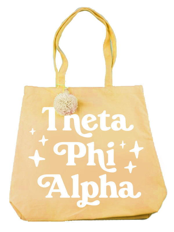 Theta Phi Alpha Retro Pom Pom Tote Bag