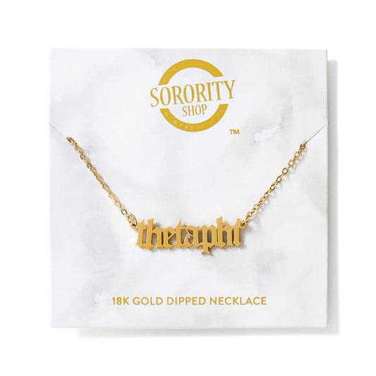 Theta Phi Alpha Old English Style Sorority Necklace