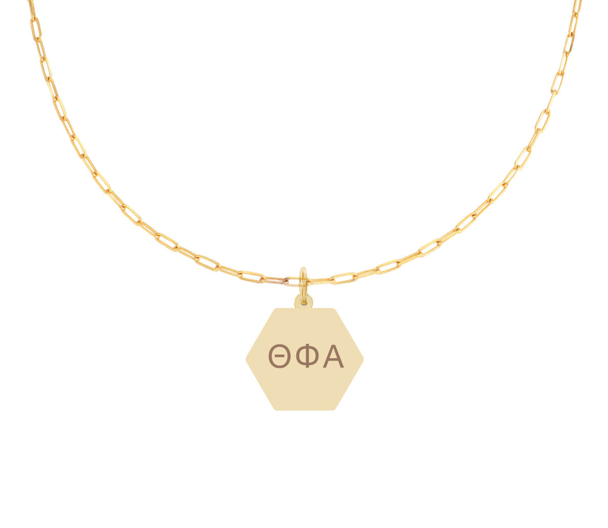 Theta Phi Alpha Paperclip Necklace with Sorority Pendant