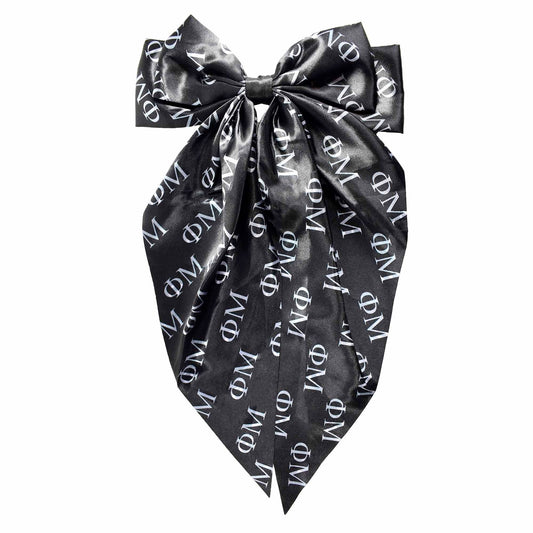 Phi Mu Greek Letters Hair Bow