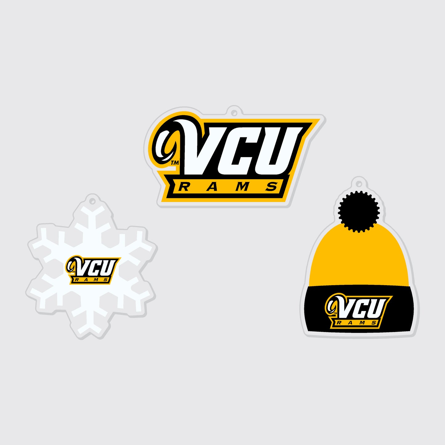 VCU Acrylic Ornaments Set- 3 count - online only