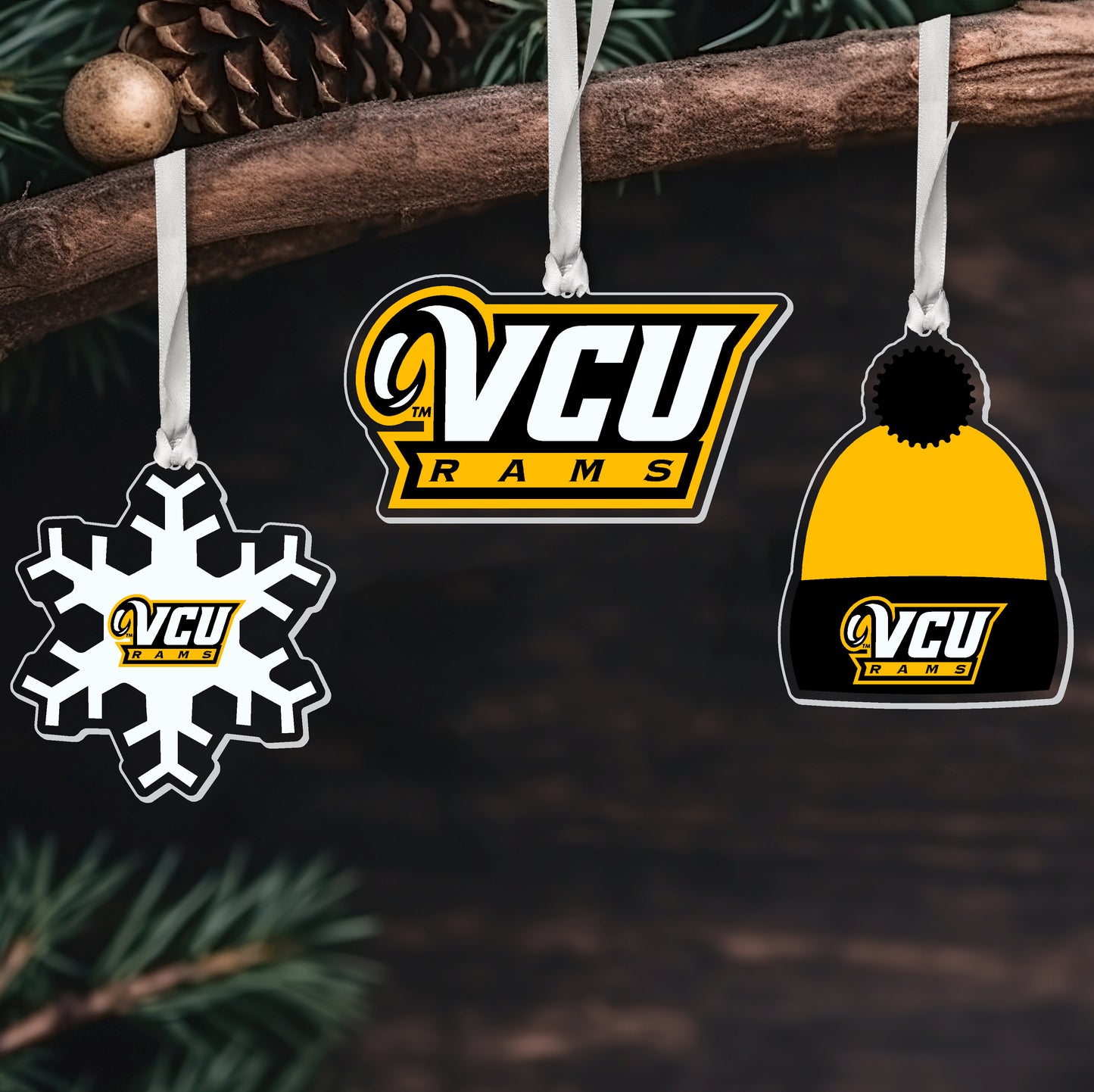 VCU Acrylic Ornaments Set- 3 count - online only