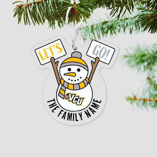 Customizable VCU Family Snowman Acrylic Ornament - online only