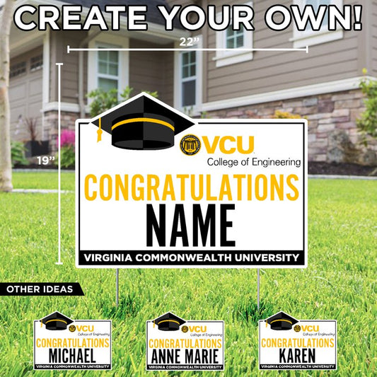 Customizable Congratulations VCU Engineering Graduate Lawn Sign - Online Only