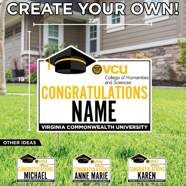 Customizable Congratulations VCU Humanities & Sciences Graduate Lawn Sign - Online Only