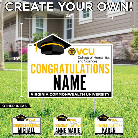 Customizable Congratulations VCU Humanities & Sciences Graduate Lawn Sign - Online Only