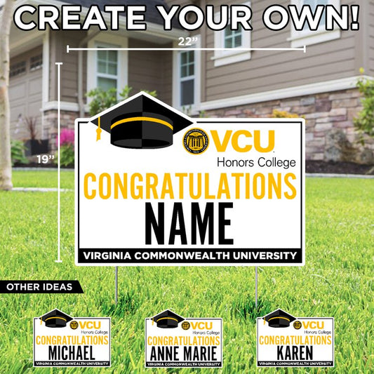 Customizable Congratulations VCU Honors College Graduate Lawn Sign - Online Only
