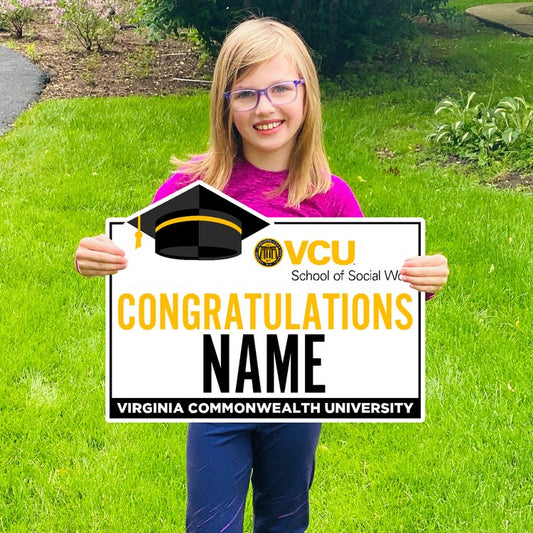 Customizable Congratulations VCU Social Work Graduate Lawn Sign - Online Only
