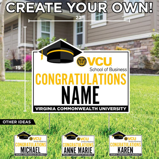 Customizable Congratulations VCU Business Graduate Lawn Sign - Online Only