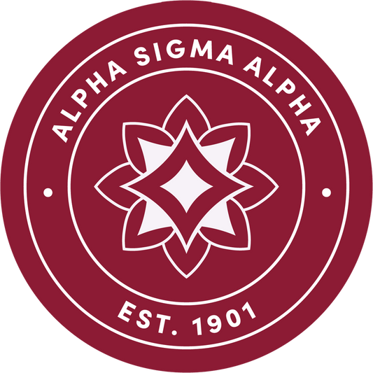 Alpha Sigma Alpha Sorority Car Decal Sticker- Full Color Circle Logo