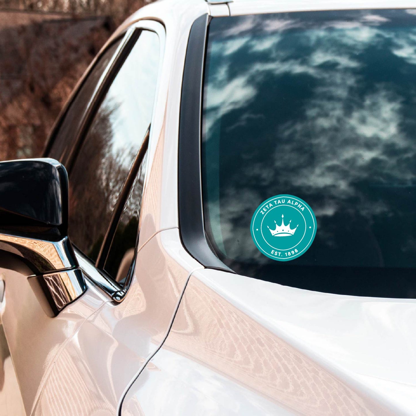 Zeta Tau Alpha Sorority Car Decal Sticker- Full Color Circle Logo