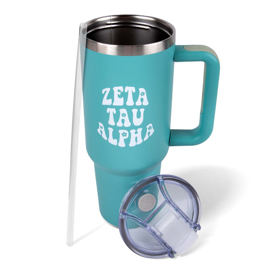 Zeta Tau Alpha Tumbler - 40oz Stainless Steel with Handle