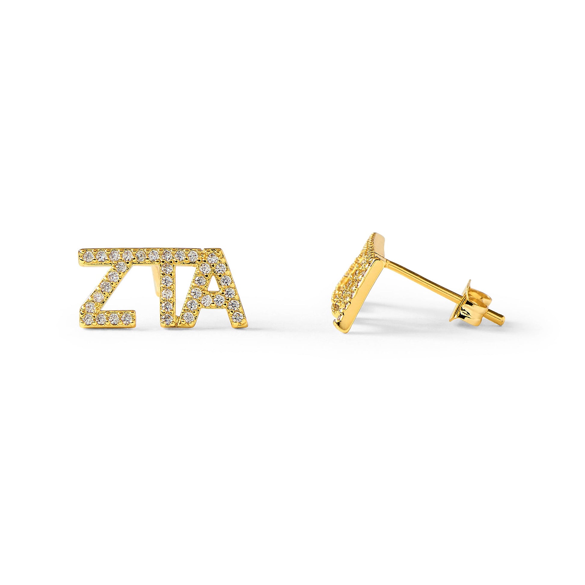Zeta Tau Alpha 18k Gold Plated Stud Earrings - Virginia Book Company