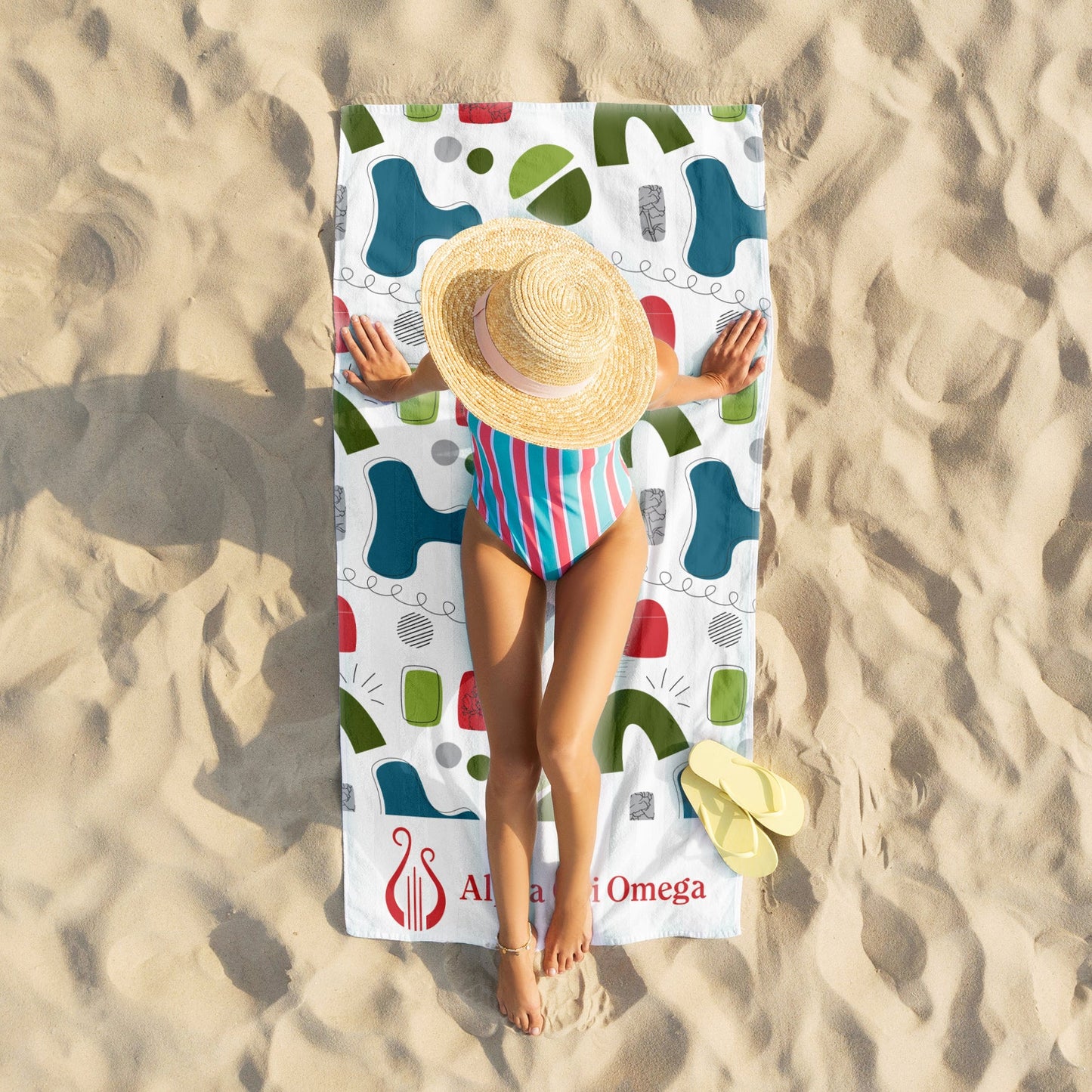 Alpha Chi Omega Beach Towel- Lightweight Brand Design