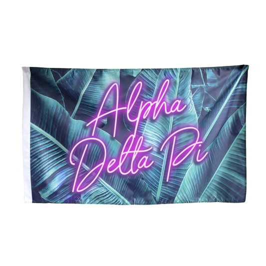 Alpha Delta Pi Neon Palm Flag