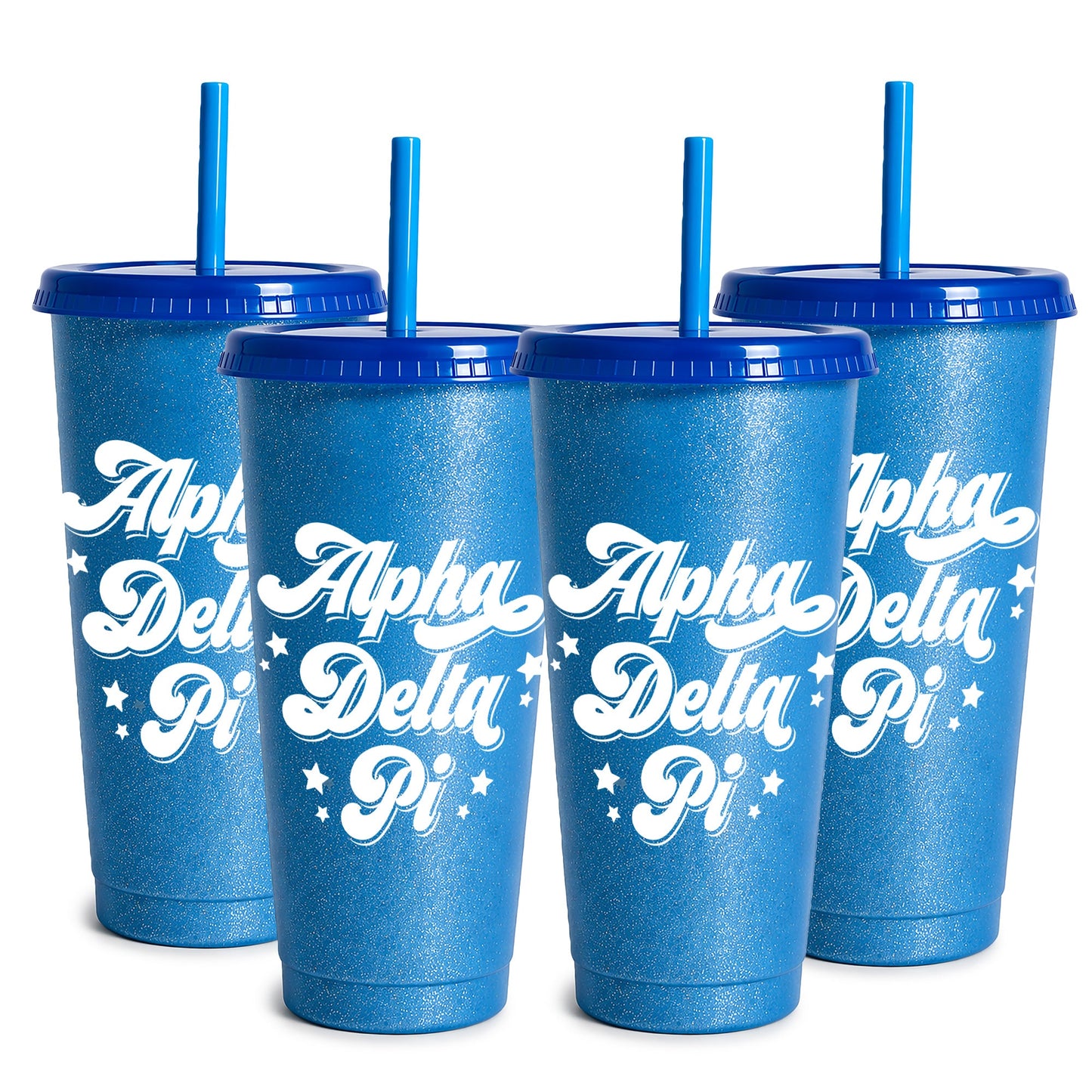 Alpha Delta Pi Glitter Color Changing Cup 4-Pack