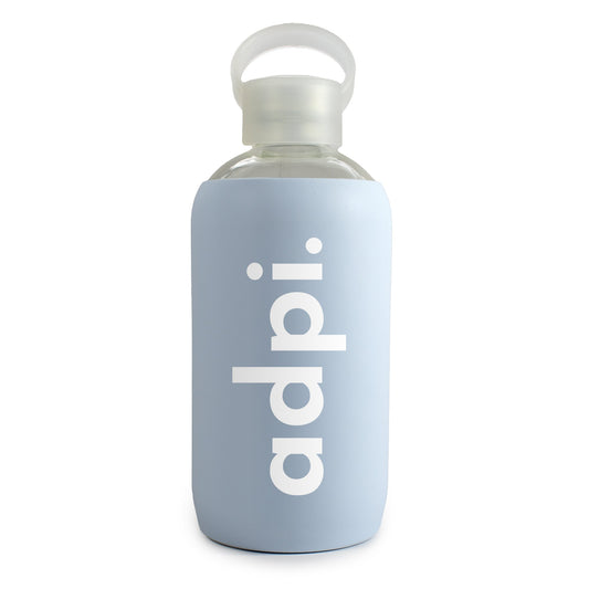 Alpha Delta Pi Glass Water Bottle with Silicone Sleeve