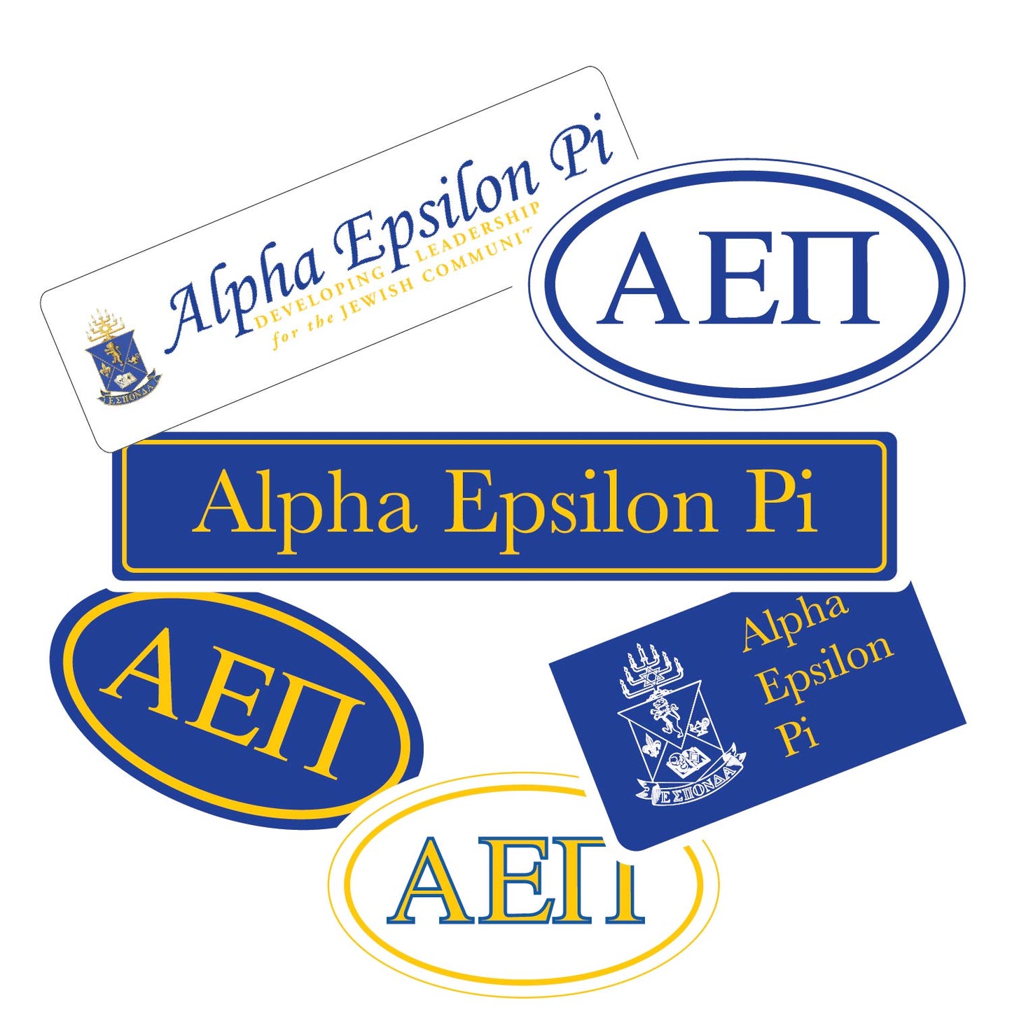 Alpha Epsilon Pi Fraternity Sticker Sheet- Brand Focus