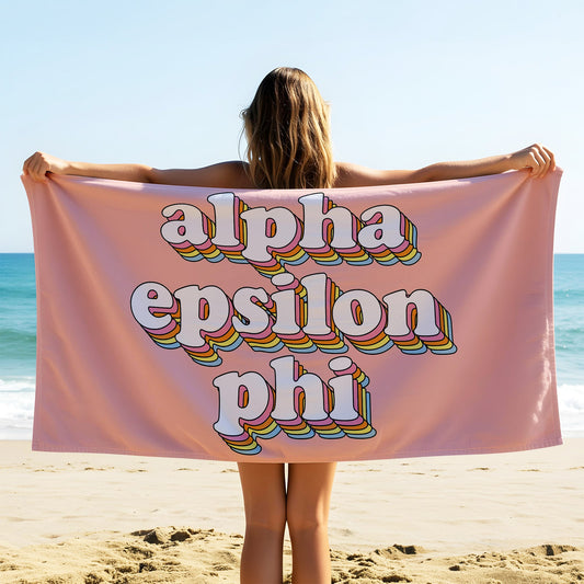 Alpha Epsilon Phi Plush Retro Beach Towel