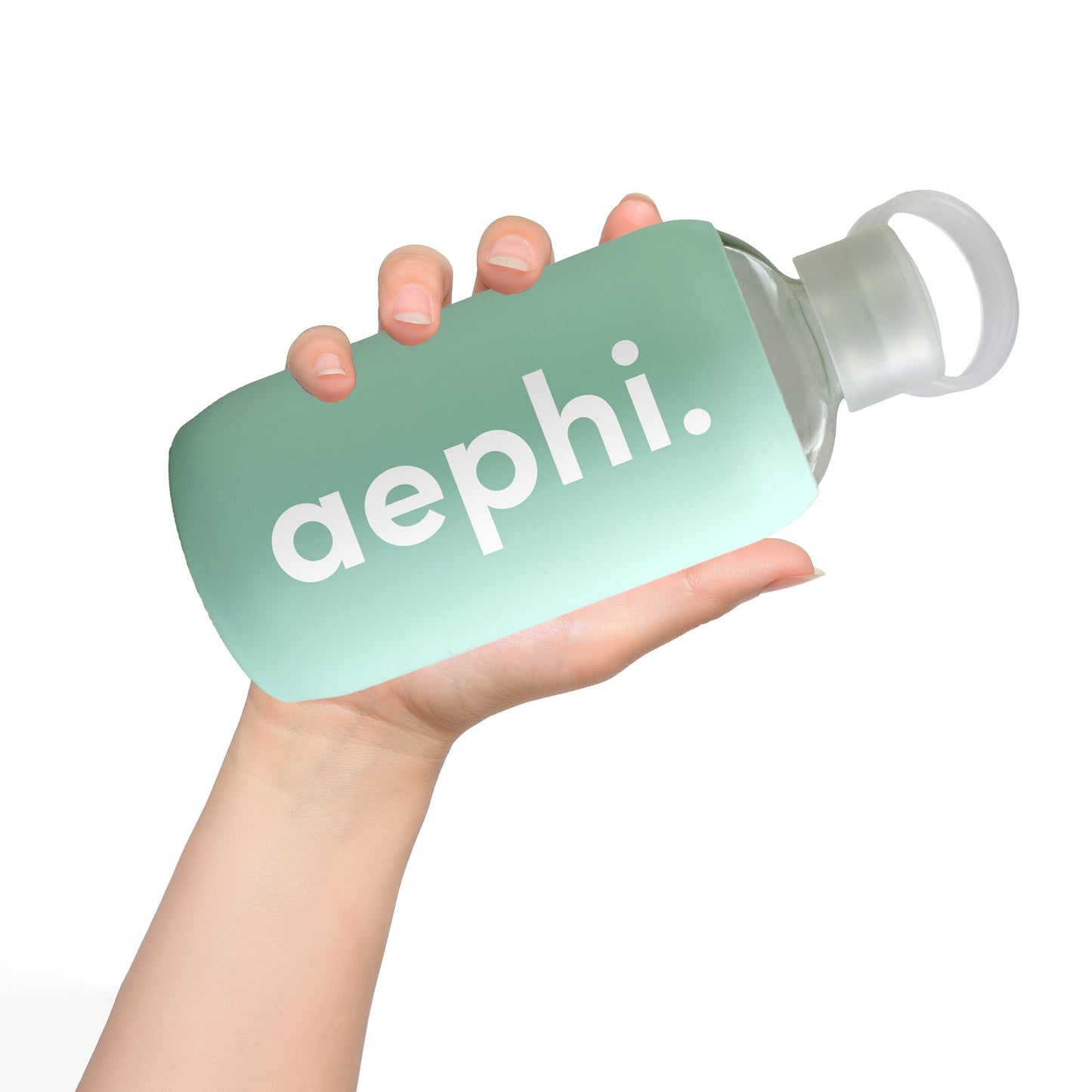 Alpha Sigma Tau Glass Water Bottle with Silicone Sleeve