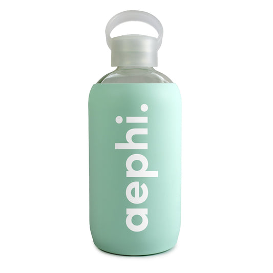 Alpha Epsilon Phi Glass Water Bottle with Silicone Sleeve
