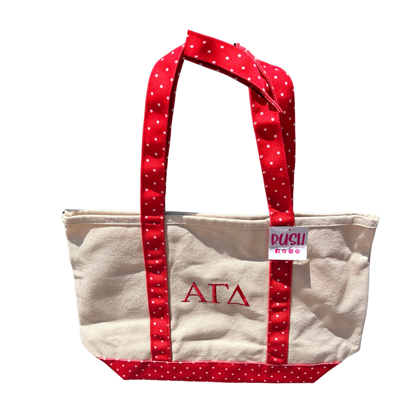 Alpha Gamma Delta Polka Dot Tote