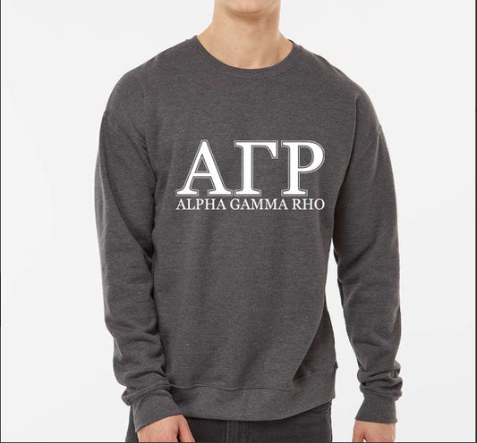 Alpha Gamma Rho Sweatshirt- Crewneck Fraternity Varsity Letters Design