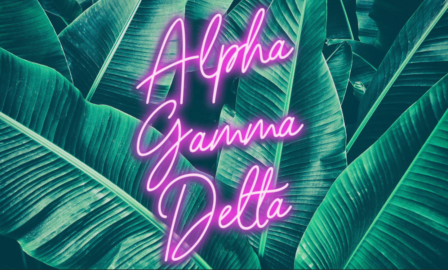 Alpha Gamma Delta Neon Palm Flag - Virginia Book Company