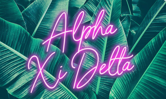 Alpha Xi Delta Neon Palm Flag - Virginia Book Company