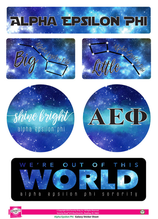 Alpha Epsilon Phi Galaxy Stickers