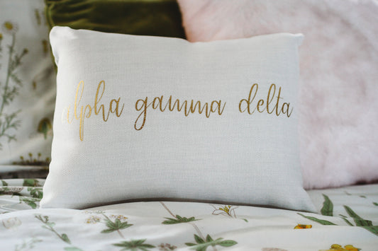 Alpha Gamma Delta Throw Pillow - Virginia Book Company