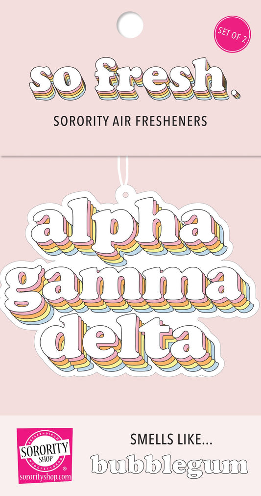 Alpha Gamma Delta - Retro Air Freshener - Bubblegum Scented - Virginia Book Company