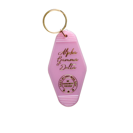 Alpha Gamma Delta Motel Keychain - Virginia Book Company