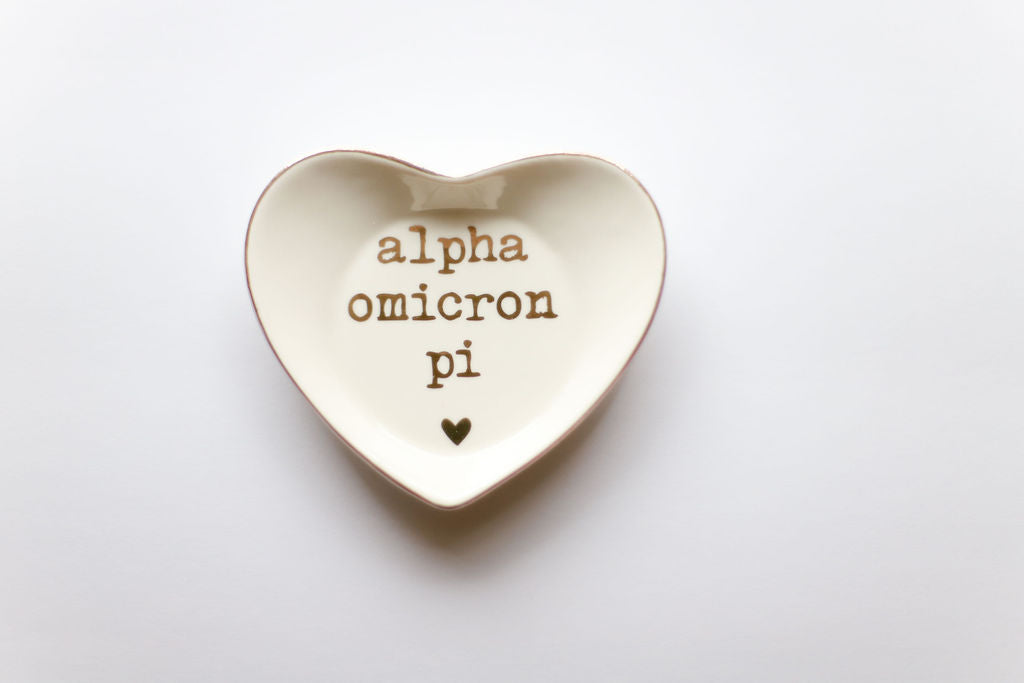 Alpha Omicron Pi Ceramic Ring Dish - Virginia Book Company
