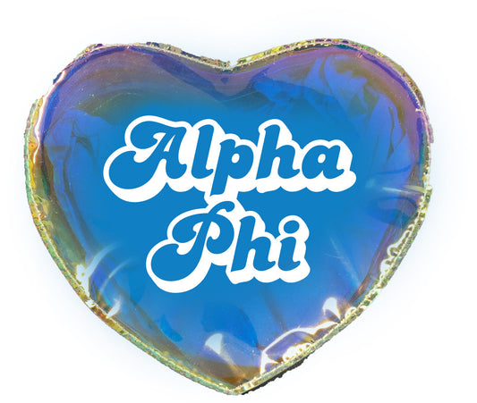 Alpha Phi Heart Shaped Makeup Bag