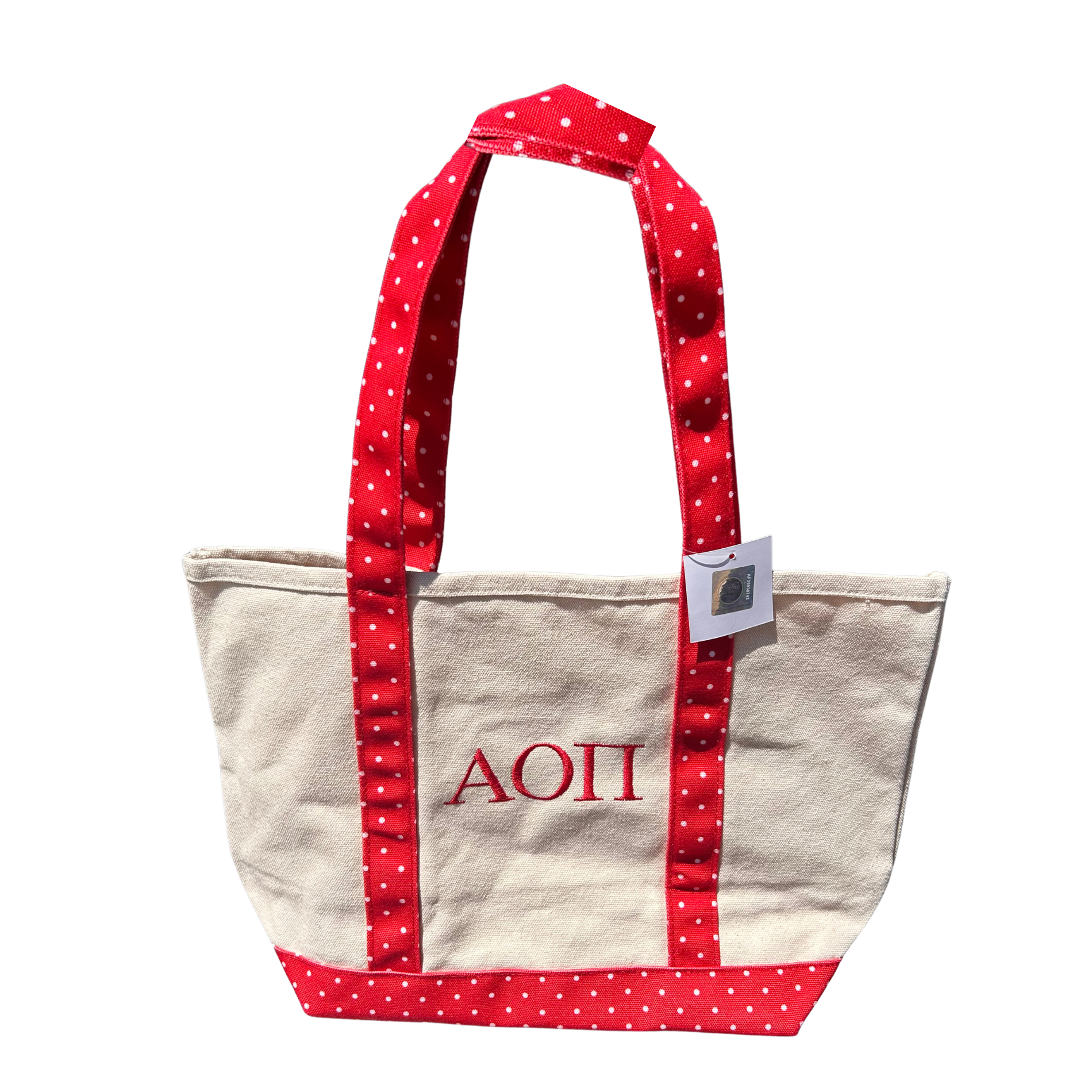 Alpha Omicron Pi Polka Dot Tote