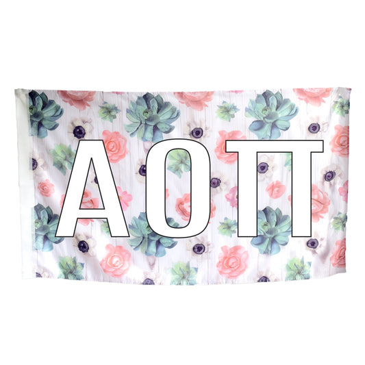 Alpha Omicron Pi Succulent Flag