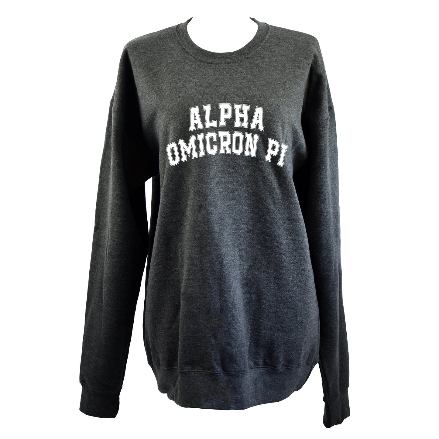 Alpha Omicron Pi Sweatshirt- Crewneck Varsity Letters Design