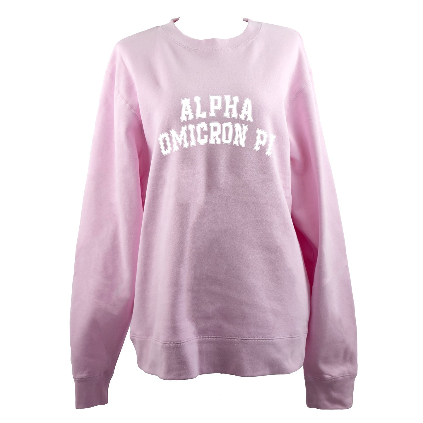 Alpha Omicron Pi Sweatshirt- Crewneck Varsity Letters Design