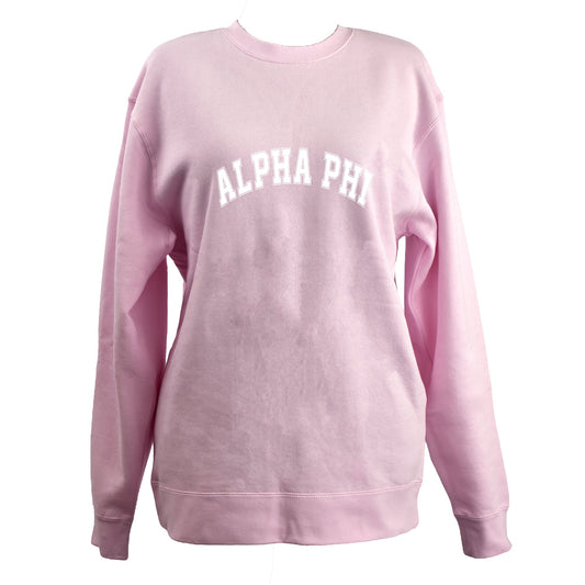 Alpha Phi Sweatshirt- Crewneck Varsity Letters Design