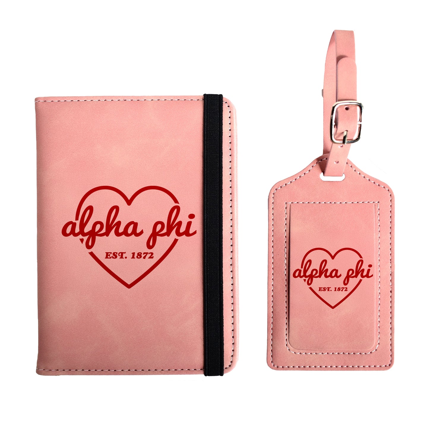 Alpha Phi Passport Holder & Luggage Tag Travel Gift Set