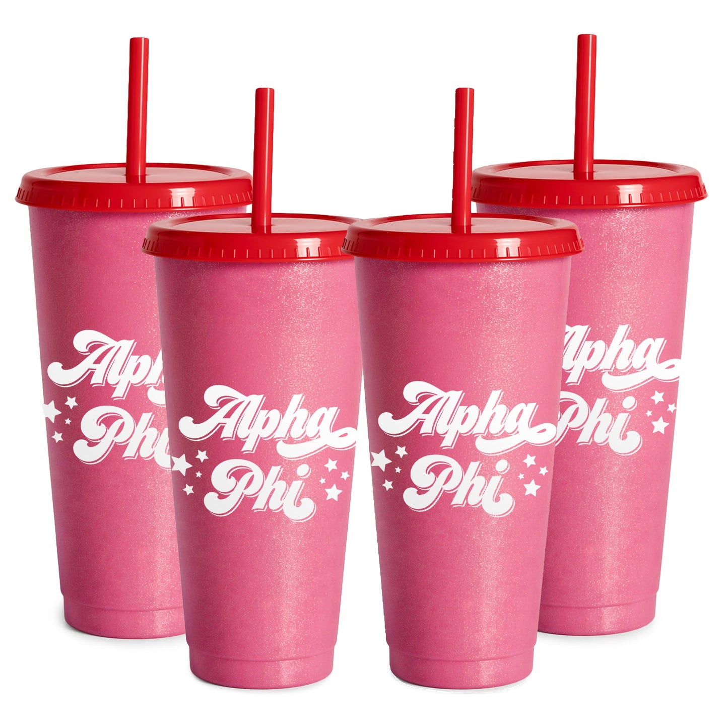 Alpha Phi Glitter Color Changing Cup 4-Pack