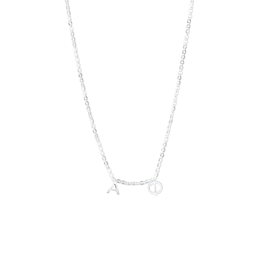 Alpha Phi Silver Greek Letters Necklace