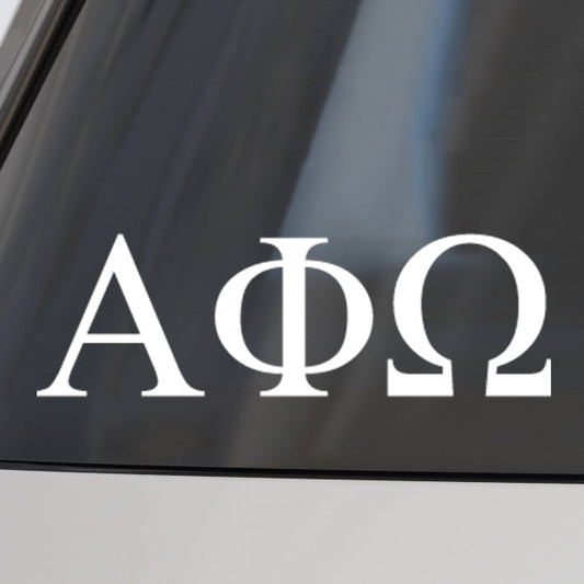 Alpha Phi Omega Fraternity Car Decal Sticker- Greek Letters Design