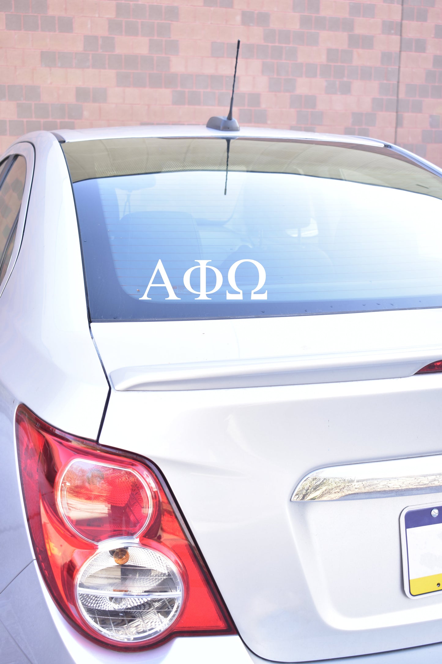 Alpha Phi Omega Fraternity Car Decal Sticker- Greek Letters Design