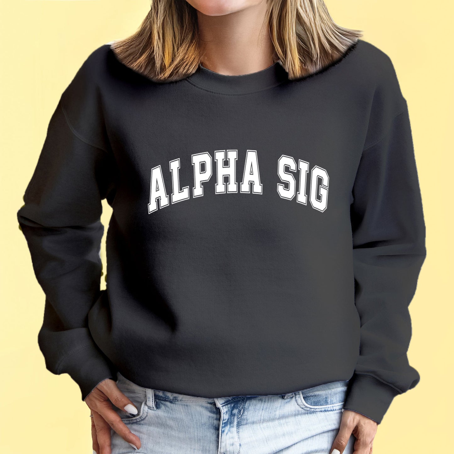 Delta Gamma Sweatshirt- Crewneck Varsity Letters Design