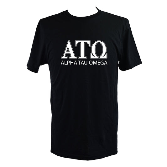 Alpha Tau Omega Fraternity T-Shirt- Varsity Greek Letters Design