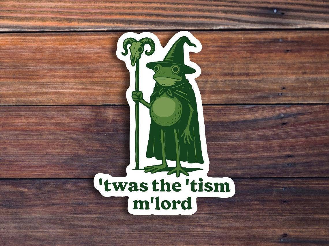 Twas The Tism Frog Wizard Sticker